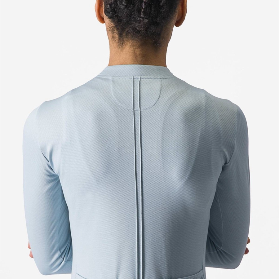 Castelli ANIMA 4 LONG SLEEVE Jersey Dame Blå | CMVEOJI-15