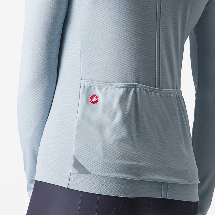 Castelli ANIMA 4 LONG SLEEVE Jersey Dame Blå | CMVEOJI-15