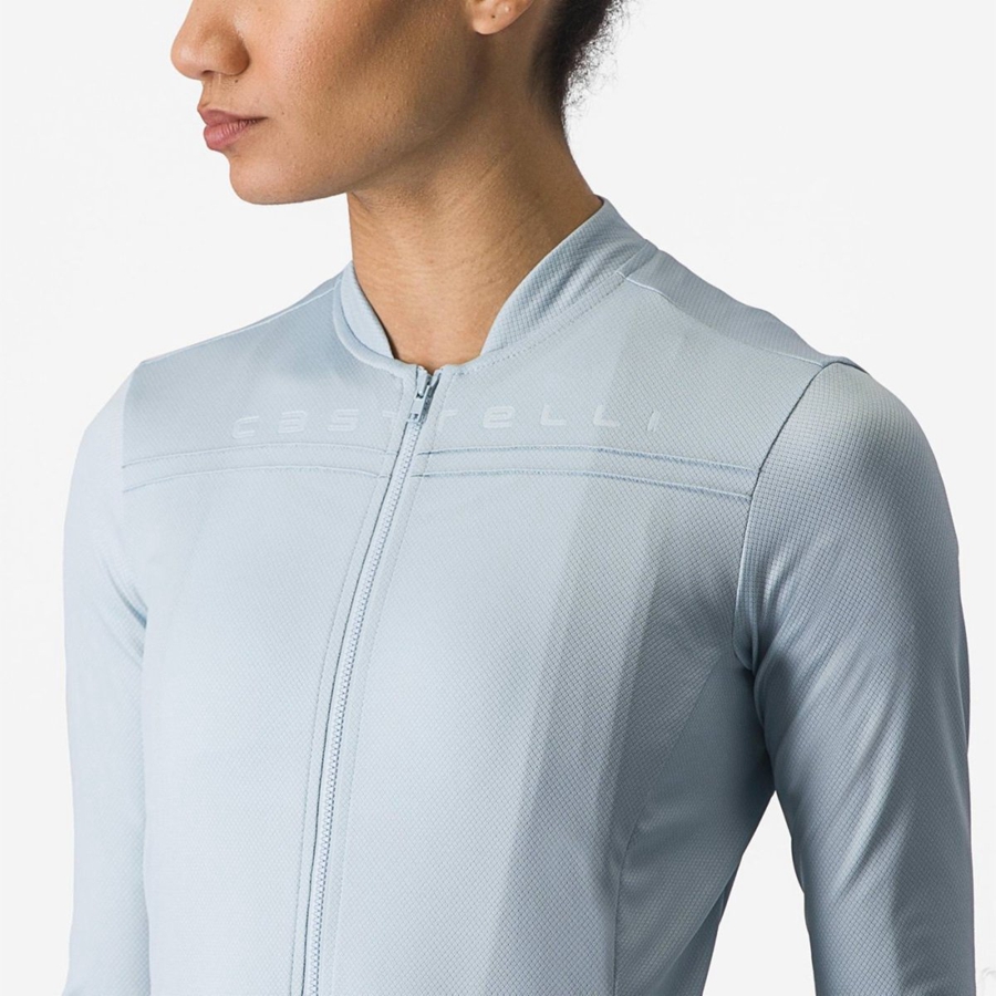 Castelli ANIMA 4 LONG SLEEVE Jersey Dame Blå | CMVEOJI-15