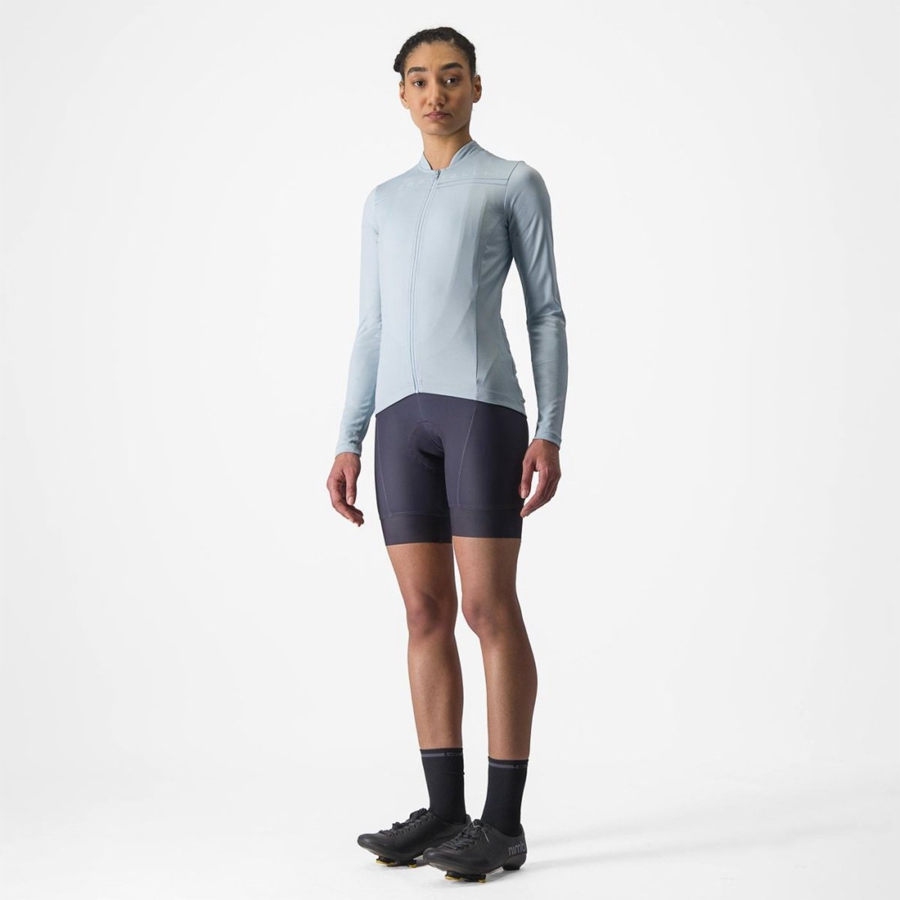 Castelli ANIMA 4 LONG SLEEVE Jersey Dame Blå | CMVEOJI-15