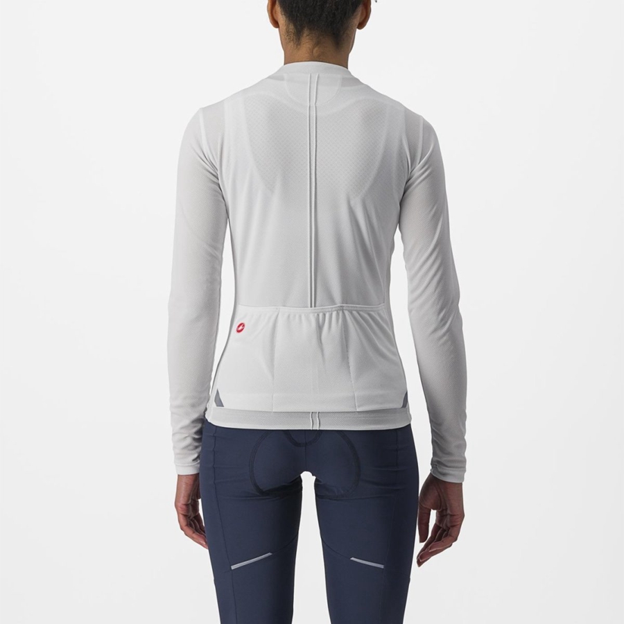 Castelli ANIMA 4 LONG SLEEVE Jersey Dame Hvide | DTNISXC-18