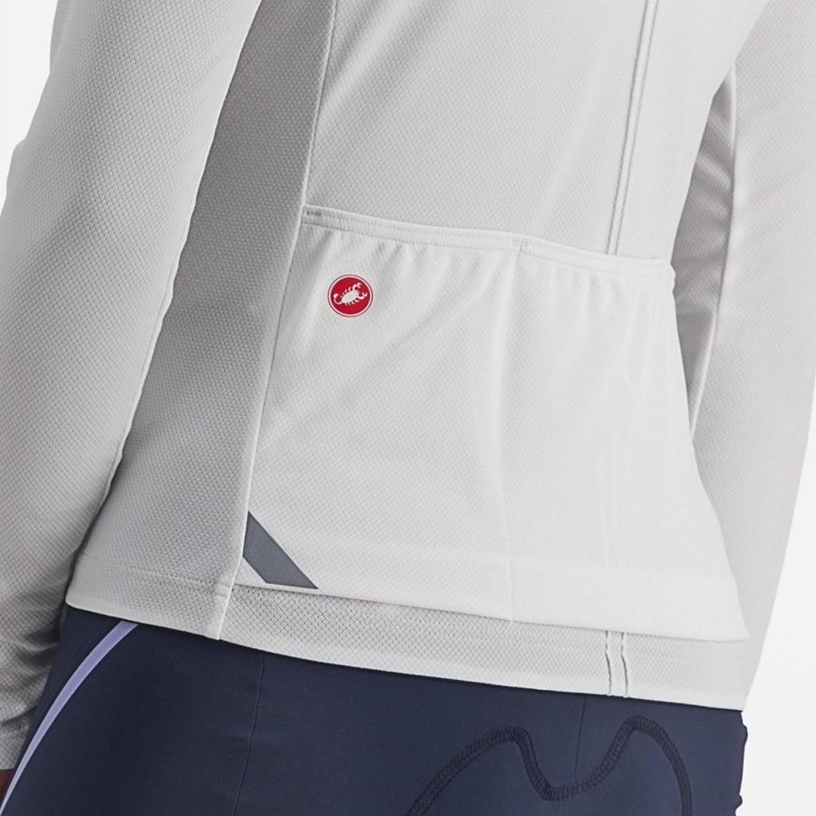 Castelli ANIMA 4 LONG SLEEVE Jersey Dame Hvide | DTNISXC-18