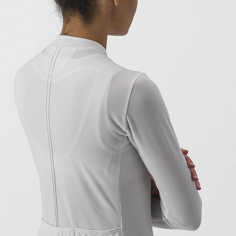 Castelli ANIMA 4 LONG SLEEVE Jersey Dame Hvide | DTNISXC-18