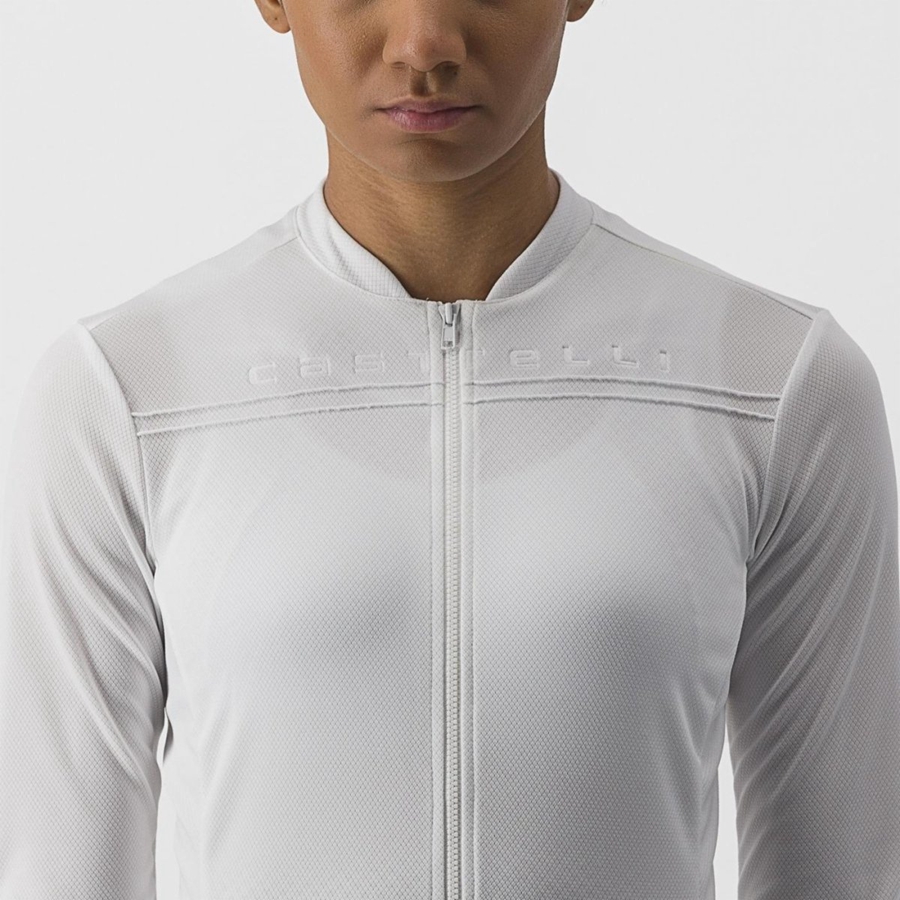 Castelli ANIMA 4 LONG SLEEVE Jersey Dame Hvide | DTNISXC-18