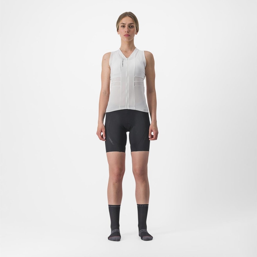 Castelli ANIMA 4 SLEEVELESS Jersey Dame Hvide Sort | QDPIJGB-20