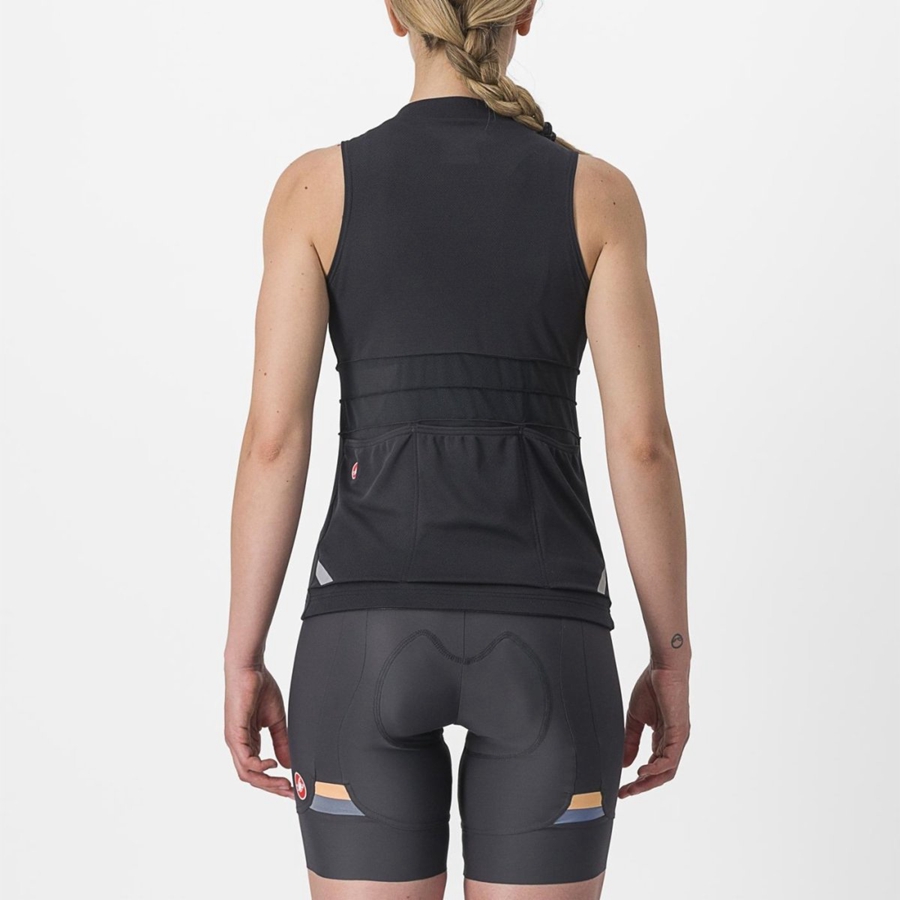 Castelli ANIMA 4 SLEEVELESS Jersey Dame Sort Hvide | LZUQSMX-97