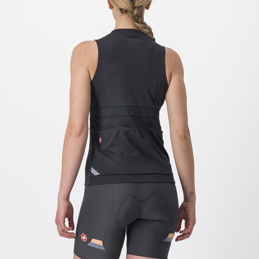 Castelli ANIMA 4 SLEEVELESS Jersey Dame Sort Hvide | LZUQSMX-97