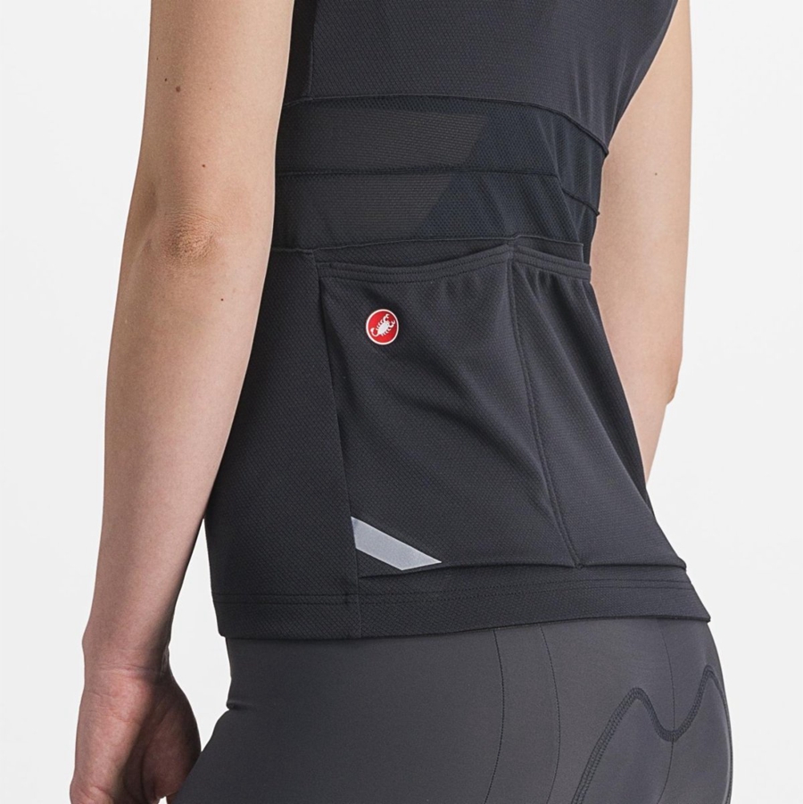 Castelli ANIMA 4 SLEEVELESS Jersey Dame Sort Hvide | LZUQSMX-97