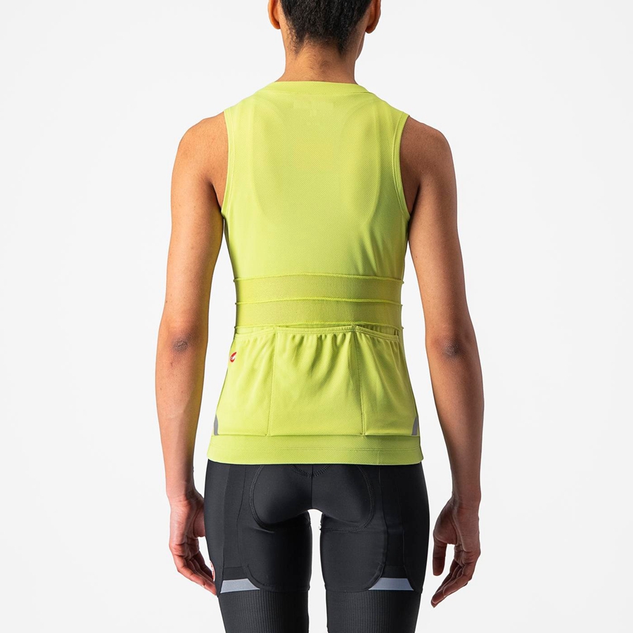 Castelli ANIMA 4 SLEEVELESS Jersey Dame Lysegrøn | FIJWGVX-35