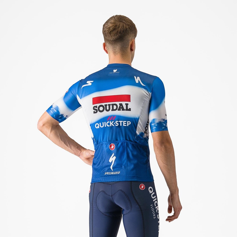 Castelli COMPETIZIONE 3 Jersey Herre Blå Hvide | OLPQWRF-18