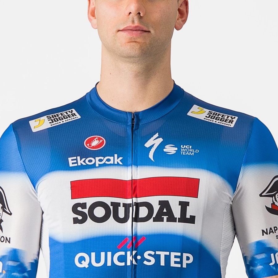 Castelli COMPETIZIONE 3 Jersey Herre Blå Hvide | OLPQWRF-18