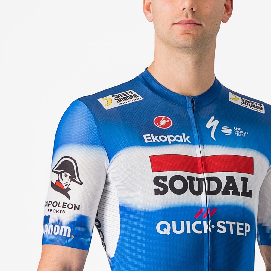 Castelli COMPETIZIONE 3 Jersey Herre Blå Hvide | OLPQWRF-18