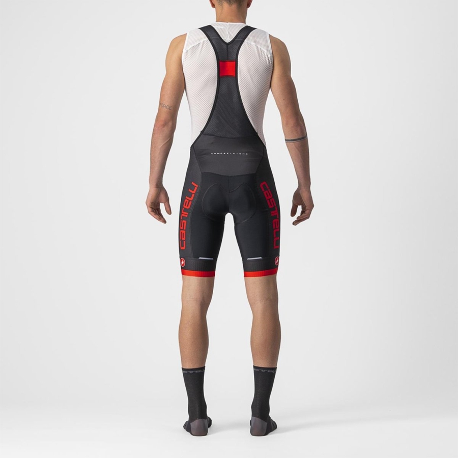 Castelli COMPETIZIONE KIT Bib Shorts Herre Sort Rød | DNFRXZG-06