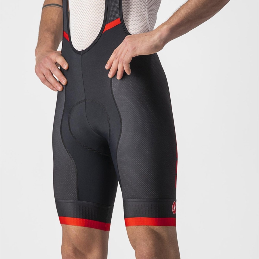 Castelli COMPETIZIONE KIT Bib Shorts Herre Sort Rød | DNFRXZG-06