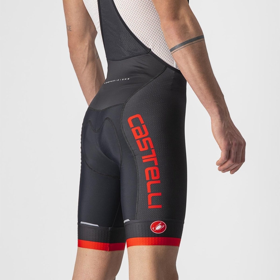 Castelli COMPETIZIONE KIT Bib Shorts Herre Sort Rød | DNFRXZG-06