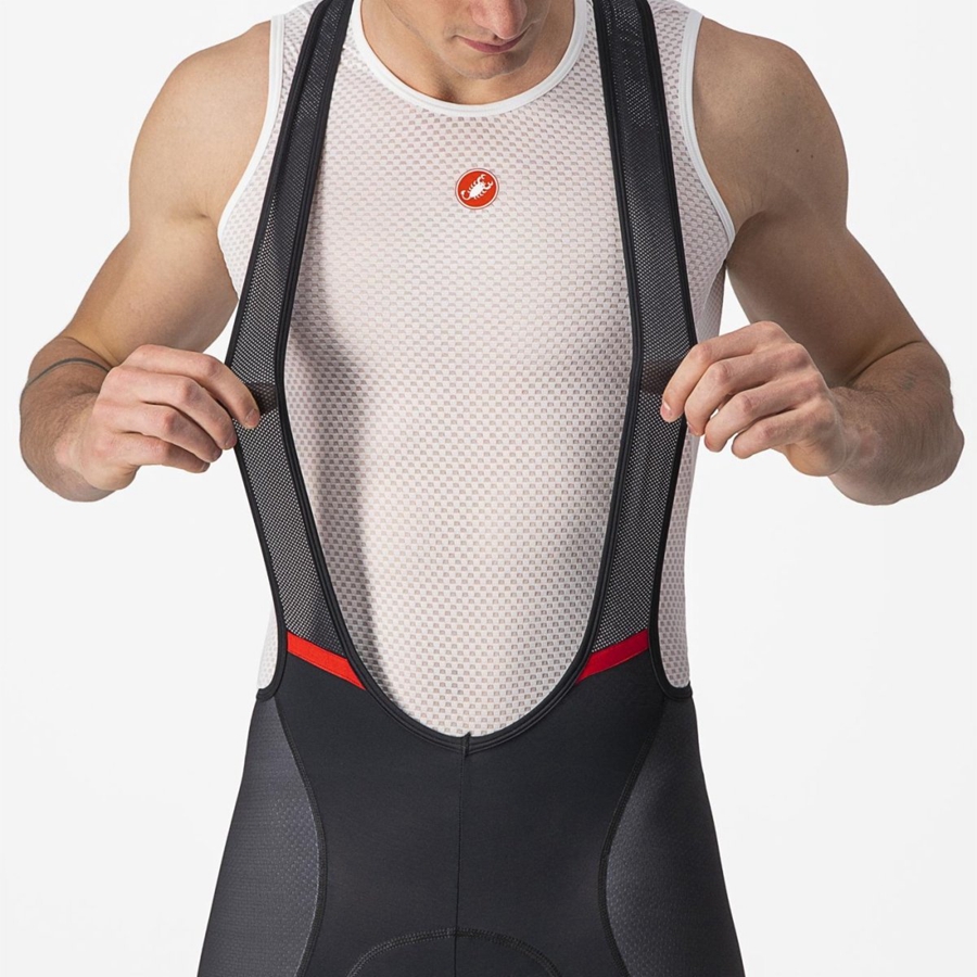 Castelli COMPETIZIONE KIT Bib Shorts Herre Sort Rød | DNFRXZG-06