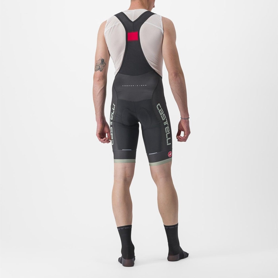 Castelli COMPETIZIONE KIT Bib Shorts Herre Sort Grøn | DRLGBHV-32