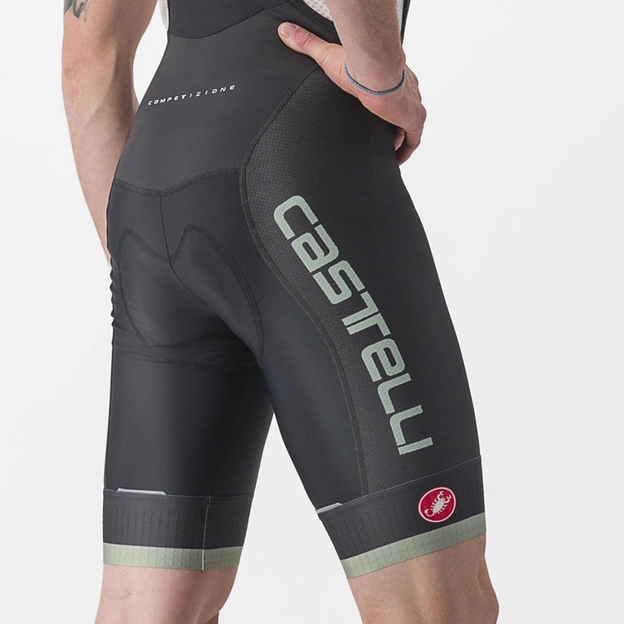 Castelli COMPETIZIONE KIT Bib Shorts Herre Sort Grøn | DRLGBHV-32