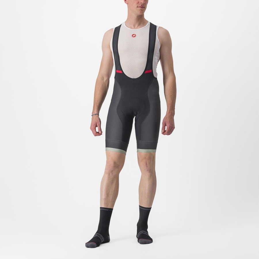 Castelli COMPETIZIONE KIT Bib Shorts Herre Sort Grøn | DRLGBHV-32