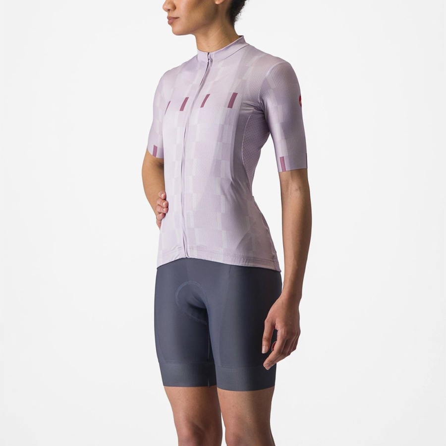 Castelli DIMENSIONE Jersey Dame Lilla Hvide Dyb Lilla | NTCQISK-98