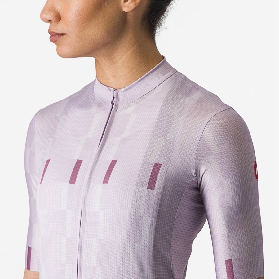 Castelli DIMENSIONE Jersey Dame Lilla Hvide Dyb Lilla | NTCQISK-98