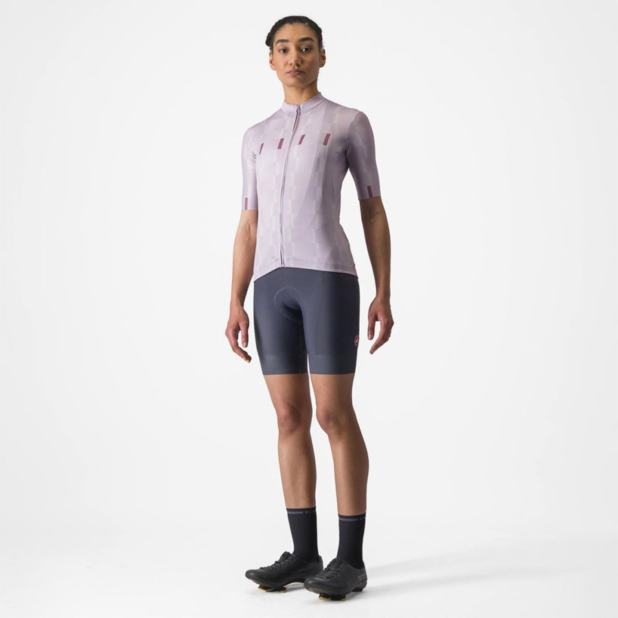 Castelli DIMENSIONE Jersey Dame Lilla Hvide Dyb Lilla | NTCQISK-98