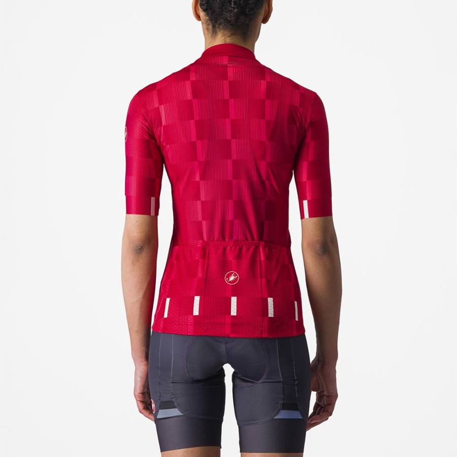 Castelli DIMENSIONE Jersey Dame Rød Hvide | HWJBAGF-82