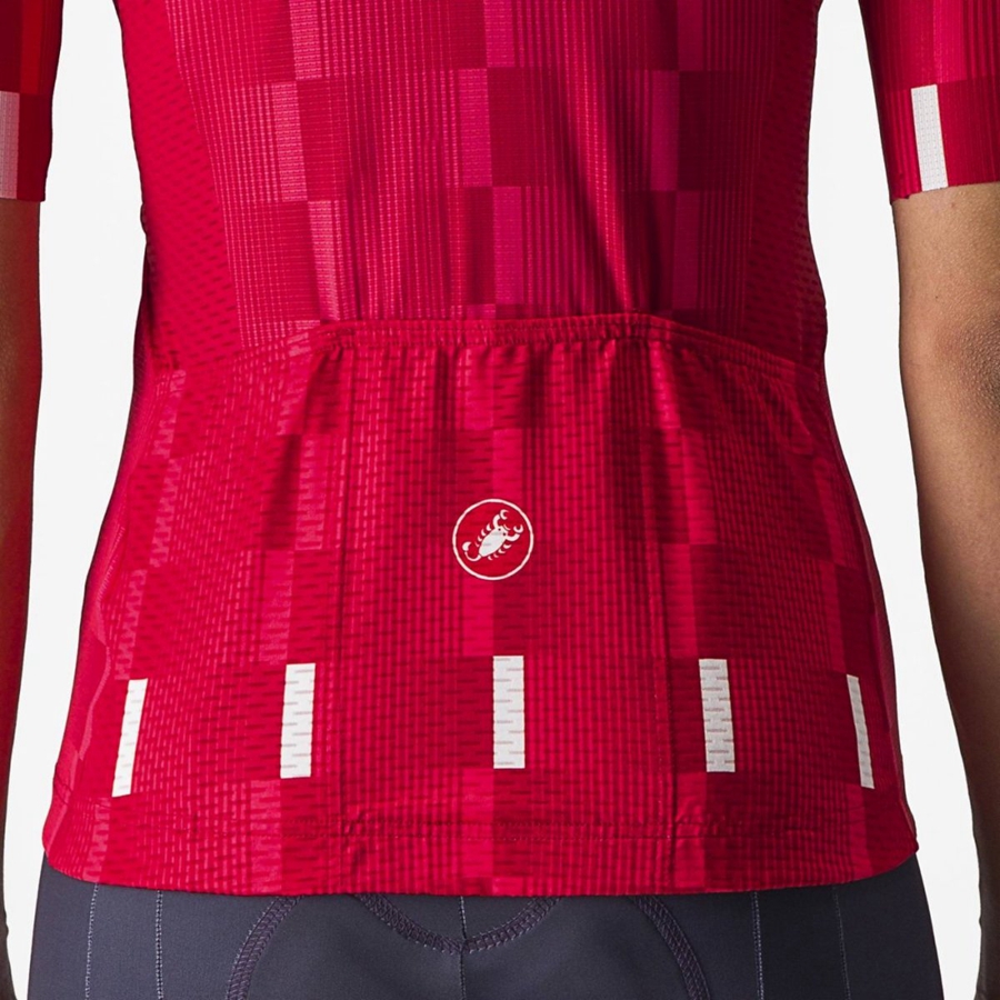 Castelli DIMENSIONE Jersey Dame Rød Hvide | HWJBAGF-82