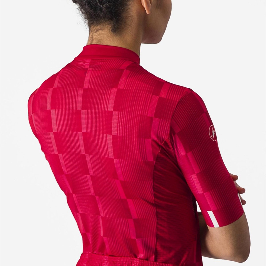 Castelli DIMENSIONE Jersey Dame Rød Hvide | HWJBAGF-82