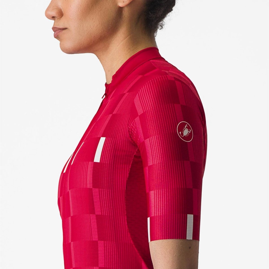 Castelli DIMENSIONE Jersey Dame Rød Hvide | HWJBAGF-82