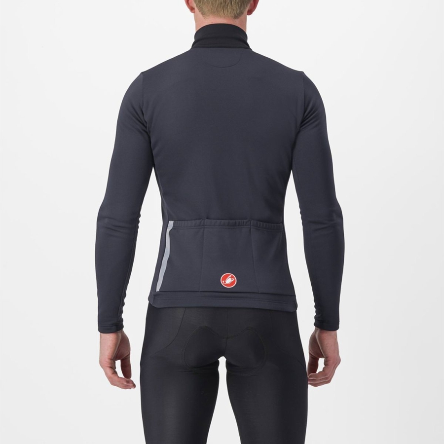 Castelli ENTRATA THERMAL Jersey Herre Sort Rød | SGHWCOJ-94