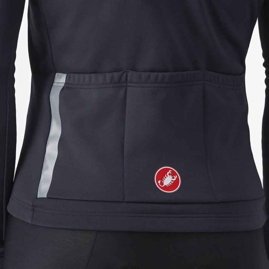 Castelli ENTRATA THERMAL Jersey Herre Sort Rød | SGHWCOJ-94