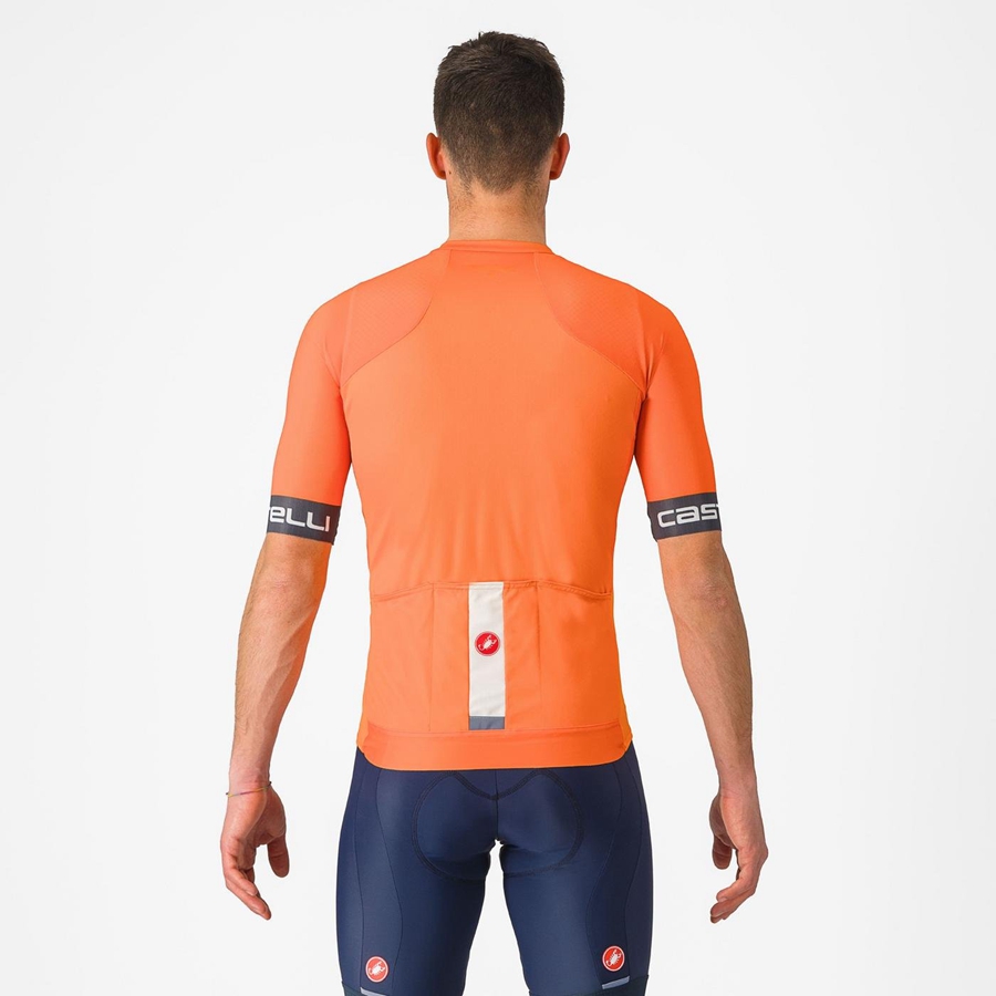 Castelli ENTRATA VI Jersey Herre Orange Mørkegrå | NLHFZIS-50