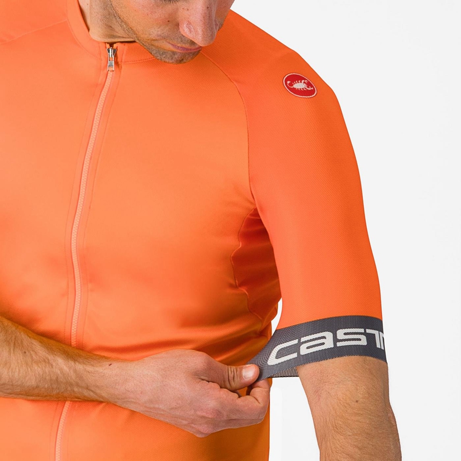 Castelli ENTRATA VI Jersey Herre Orange Mørkegrå | NLHFZIS-50