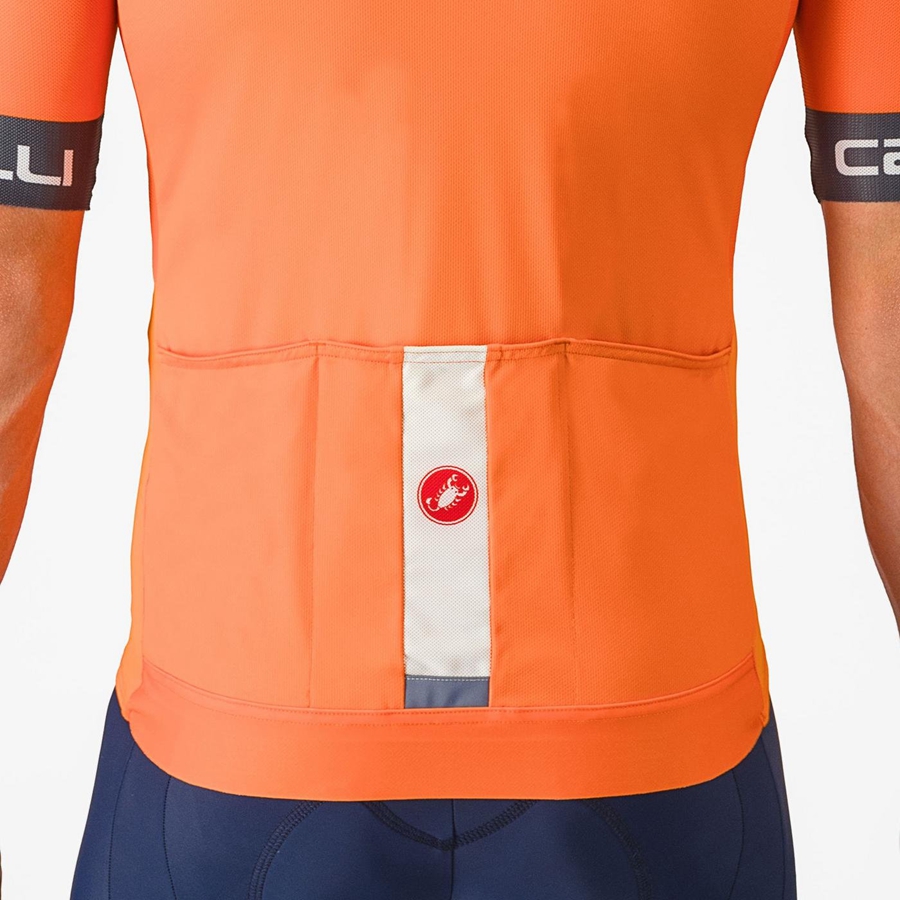 Castelli ENTRATA VI Jersey Herre Orange Mørkegrå | NLHFZIS-50