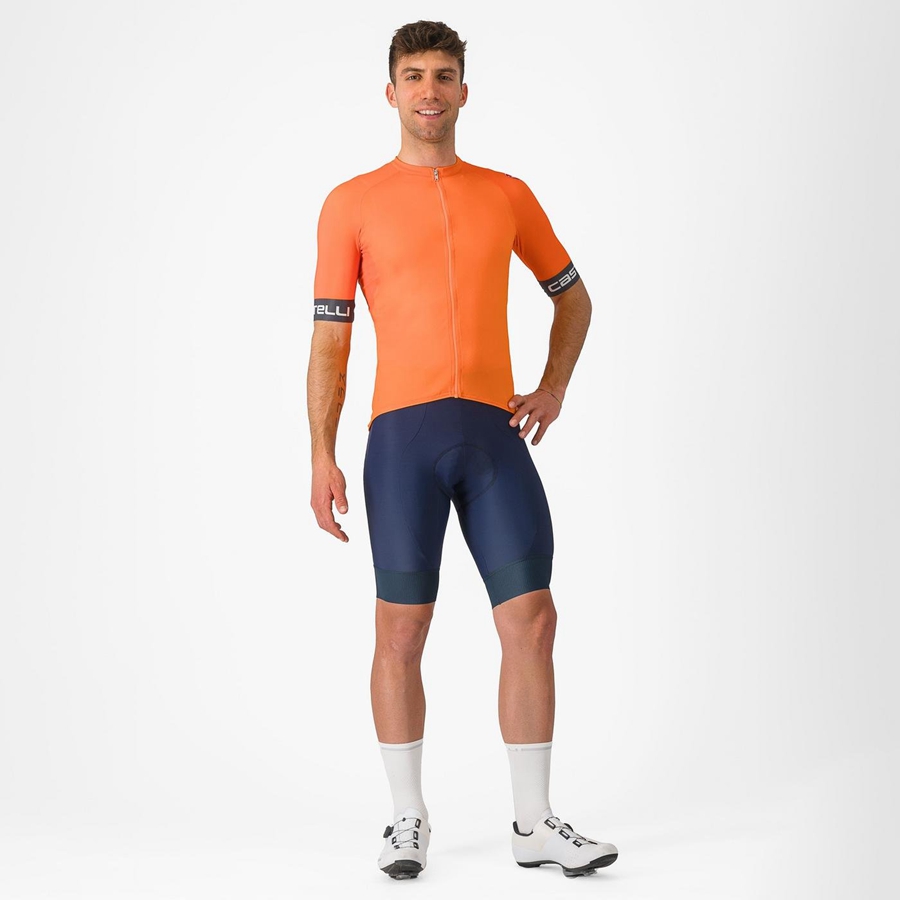 Castelli ENTRATA VI Jersey Herre Orange Mørkegrå | NLHFZIS-50