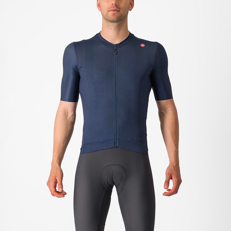 Castelli ESPRESSO Jersey Herre Blå Sølv | JPELHXG-82