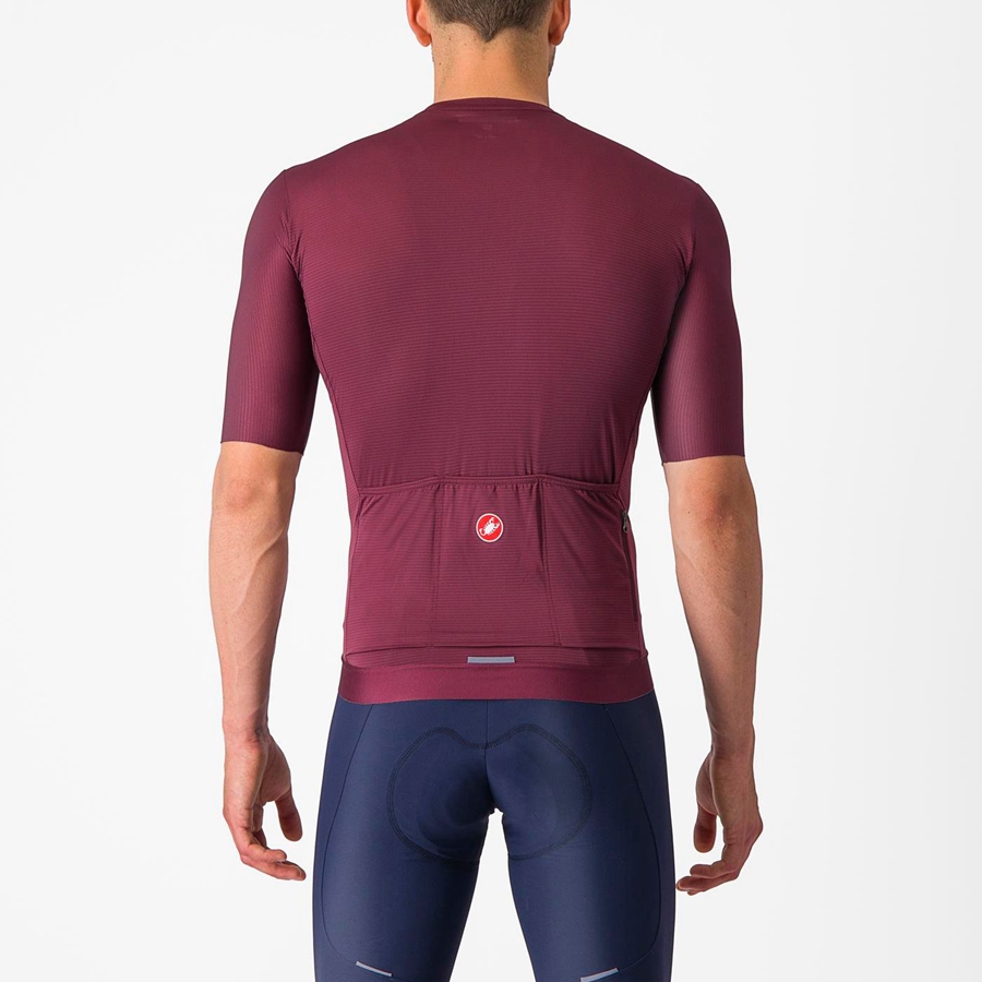 Castelli ESPRESSO Jersey Herre Dyb Bordeaux Sølv | AJDUGIK-58