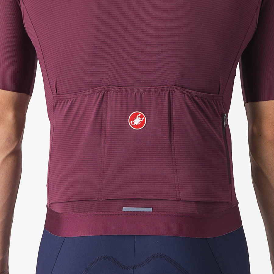 Castelli ESPRESSO Jersey Herre Dyb Bordeaux Sølv | AJDUGIK-58