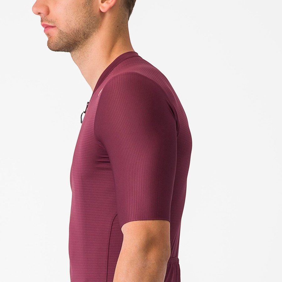 Castelli ESPRESSO Jersey Herre Dyb Bordeaux Sølv | AJDUGIK-58