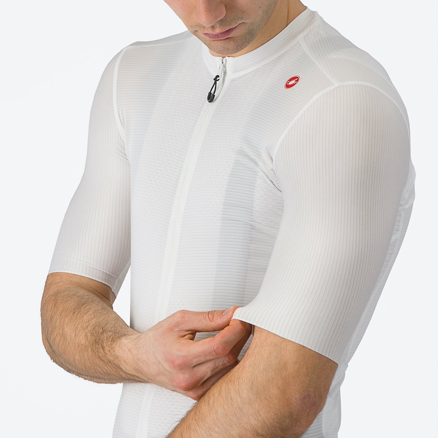 Castelli ESPRESSO Jersey Herre Hvide Mørkegrå | VOYKEZP-65