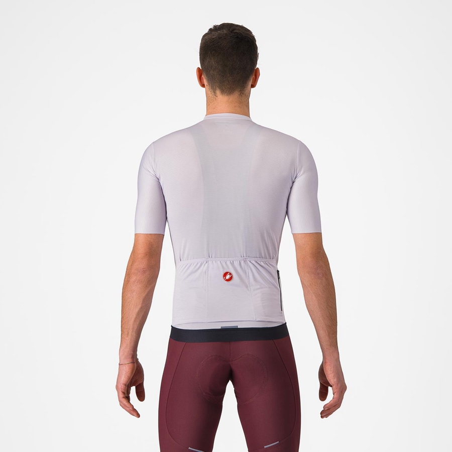 Castelli ESPRESSO Jersey Herre Lilla Hvide Mørkegrå | SYIUMEX-09