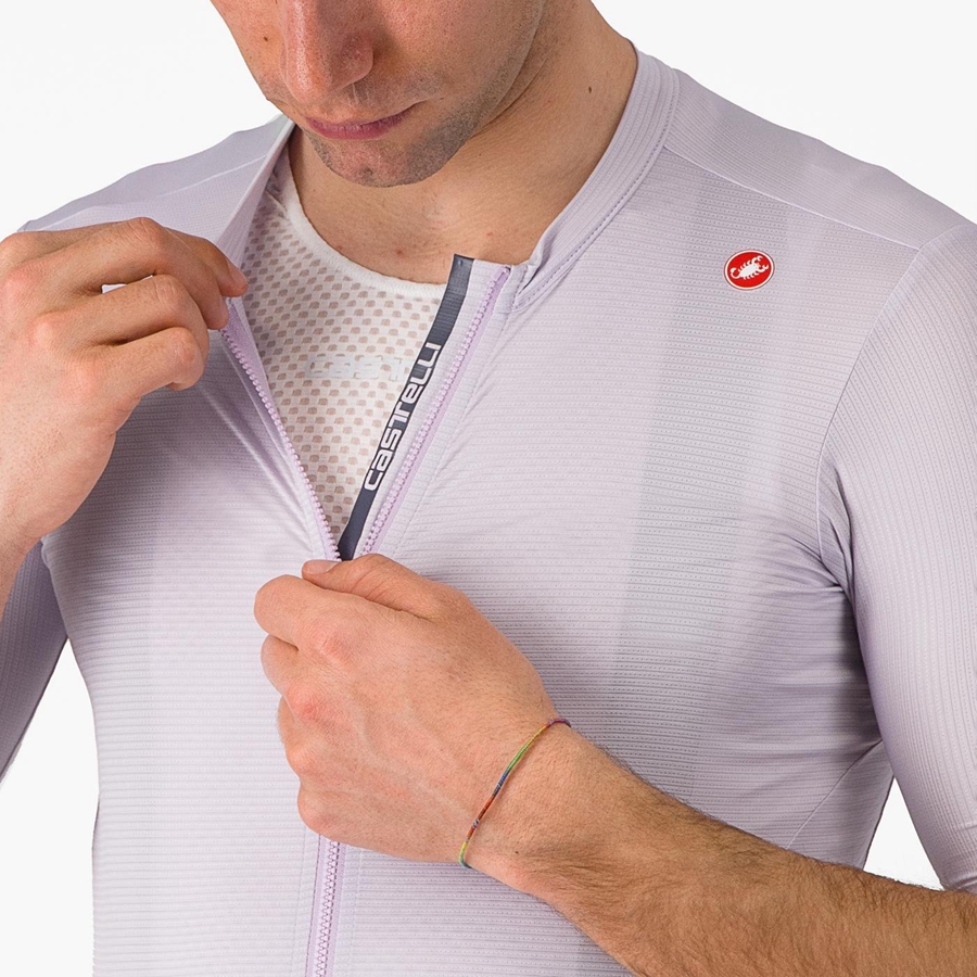 Castelli ESPRESSO Jersey Herre Lilla Hvide Mørkegrå | SYIUMEX-09