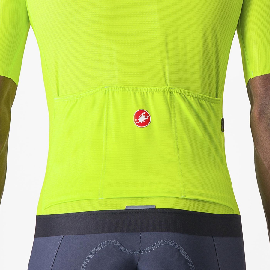 Castelli ESPRESSO Jersey Herre Lysegrøn Dyb Grøn | JQDZIRW-02