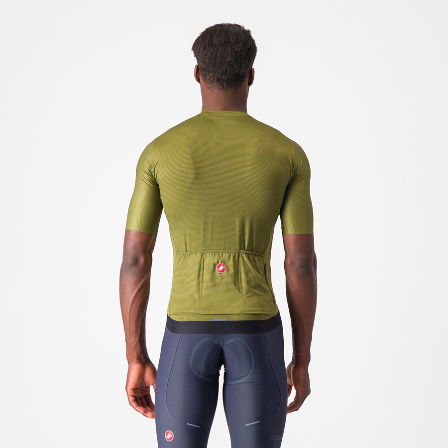 Castelli ESPRESSO Jersey Herre Olivengrøn Lysegrøn | LXEYRGF-28