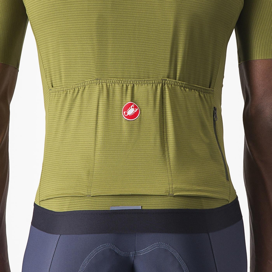 Castelli ESPRESSO Jersey Herre Olivengrøn Lysegrøn | LXEYRGF-28