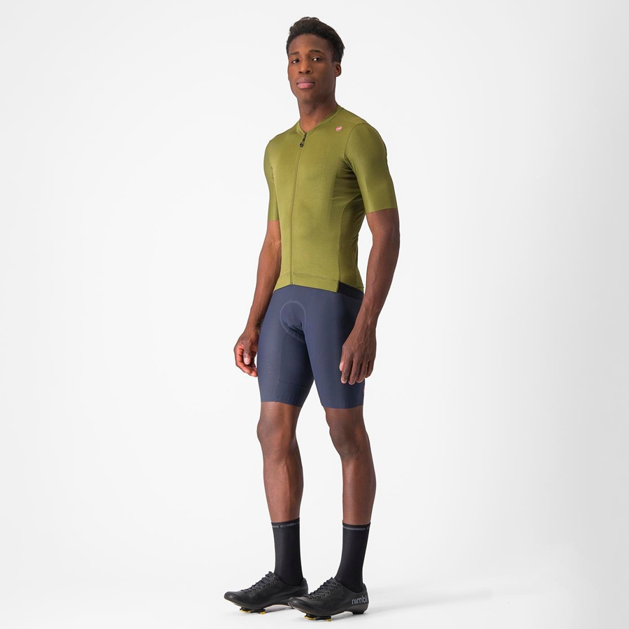 Castelli ESPRESSO Jersey Herre Olivengrøn Lysegrøn | LXEYRGF-28