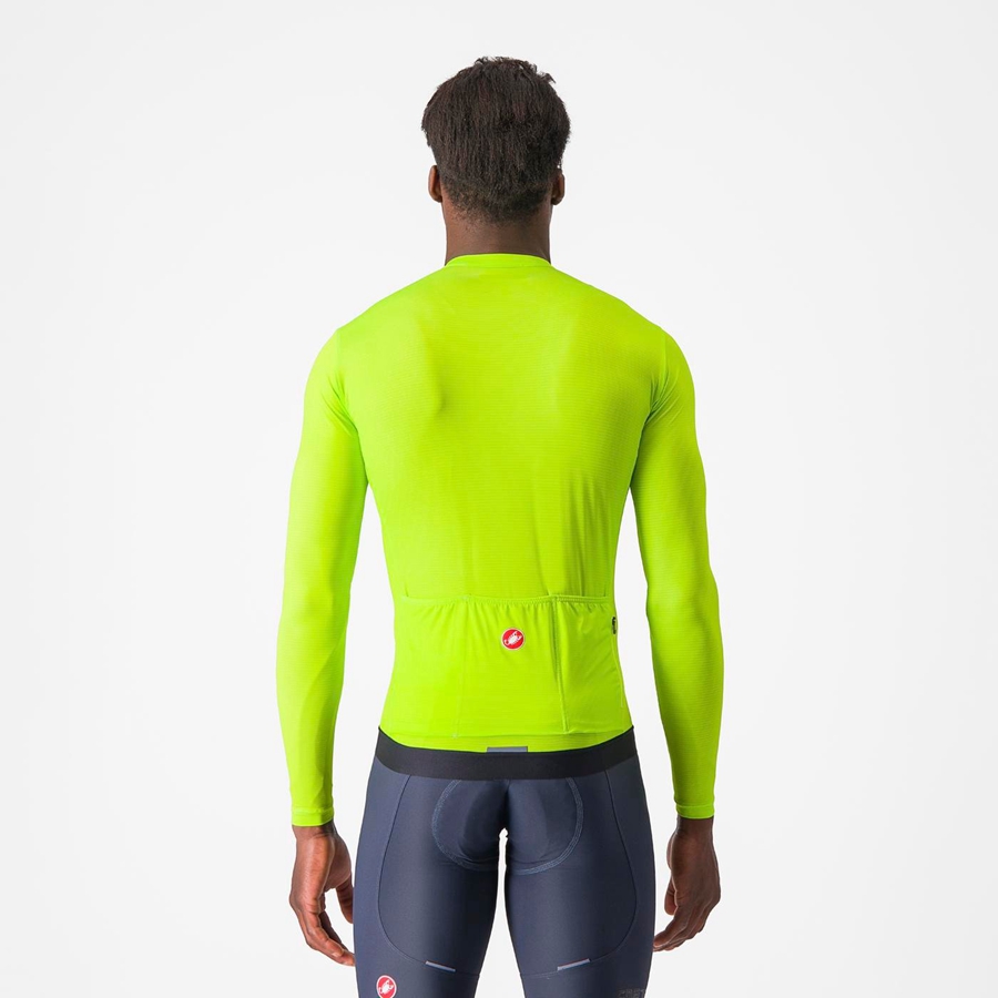 Castelli ESPRESSO LS Jersey Herre Lysegrøn Dyb Grøn | KZLVWFU-17