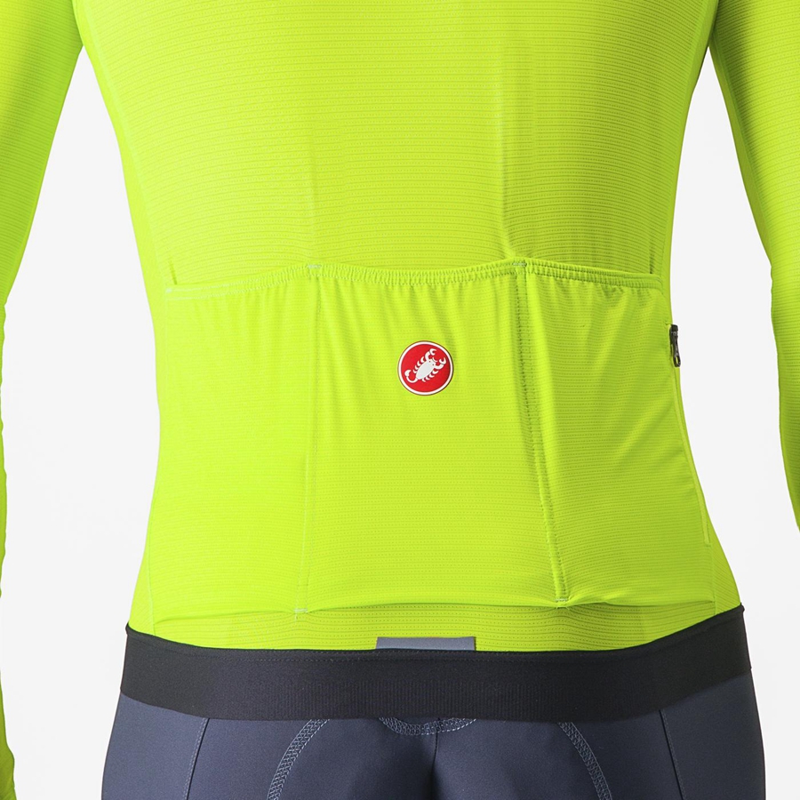 Castelli ESPRESSO LS Jersey Herre Lysegrøn Dyb Grøn | KZLVWFU-17