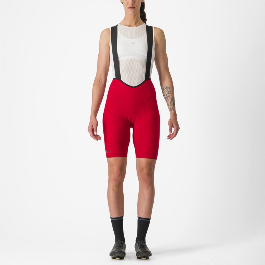 Castelli ESPRESSO W DT Bib Shorts Dame Rød | DBSGXHF-49